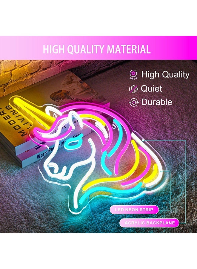 Peachjoy Unicorn Neon Sign for Wall Decor, Dimmable Colorful Unicorn Neon Lights for Girls Room, USB Powered Unicorn Led Signs for Bedroom Kids Room, Perfect Gifts Unicorn Lights for Girls(13"*12.6")  - Image 5