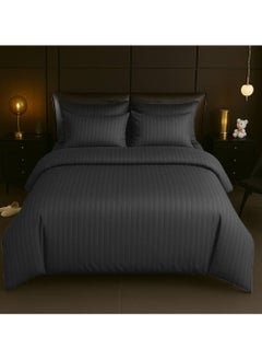 MAXQON 6-Piece Duvet Cover Set – Includes 1 Duvet Cover, 1 Fitted Sheet & 4 Pillowcases – King/Queen/Single Sizes, Color Grey  - Image 1