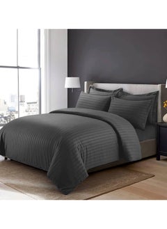 MAXQON 6-Piece Duvet Cover Set – Includes 1 Duvet Cover, 1 Fitted Sheet & 4 Pillowcases – King/Queen/Single Sizes, Color Grey  - Image 2