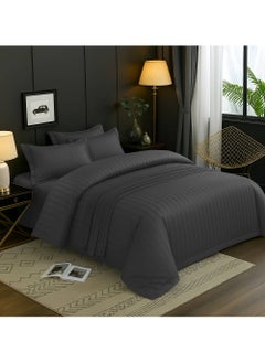 MAXQON 6-Piece Duvet Cover Set – Includes 1 Duvet Cover, 1 Fitted Sheet & 4 Pillowcases – King/Queen/Single Sizes, Color Grey  - Image 3