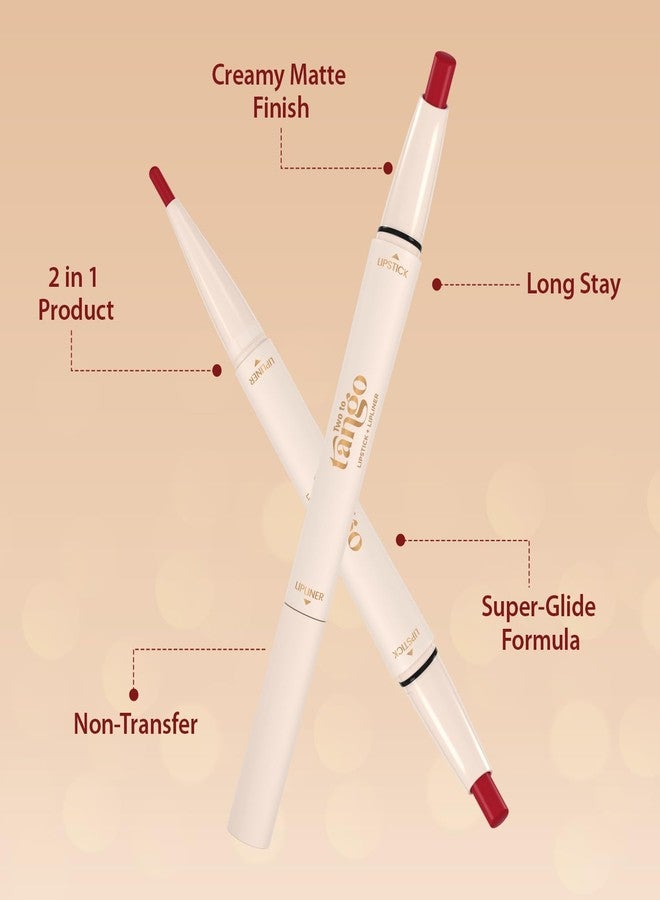 Glam 21 Glam21 Two To Tango Lip Liner + Lipstick Duo |Non-Transfer |Long Stay | Creamy Matte Finish| Super-glide formula | Non-drying |For Sensational lip look, Clay Crush-14 - Image 3