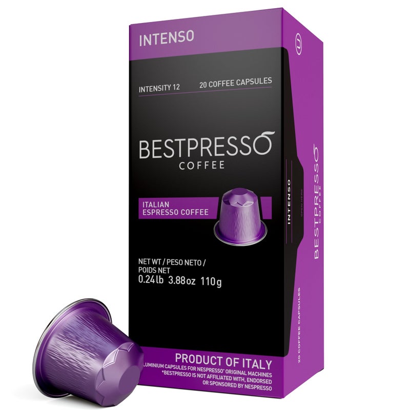 Bestpresso Coffee for Nespresso Original Machine 120 Aluminum pods Certified Genuine Espresso Intenso BlendHigh Intensity Pods Compatible with Nespresso Original - Image 3