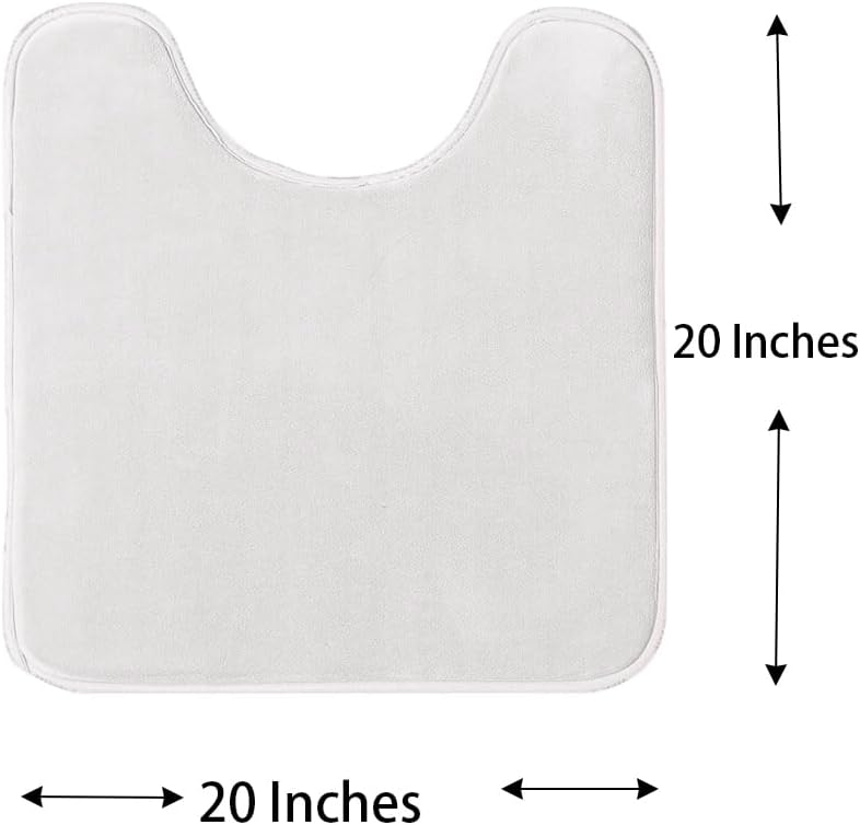 Madeals Toilet Mat and lid Cover Set with Toilet Tank Cover 3 Piece Toilet Set White - Image 4