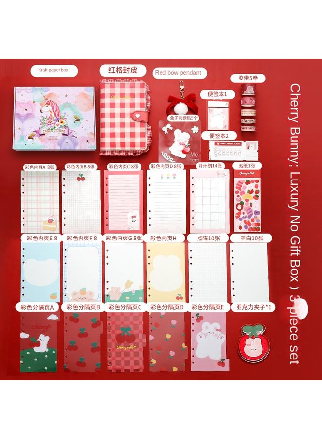 Bluejw DHZ Hand Ledger Gift Box Hand Ledger Suit Cute Girl's Heart Loose-leaf Notebook Tool Full Set Of Girl's Hand - Image 1
