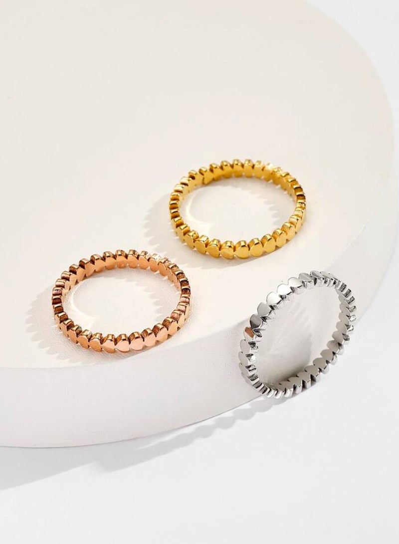 Jewelry 4You 3Pcs Of Elegant Stainless Steel Rings For Women Size 8 - Image 5