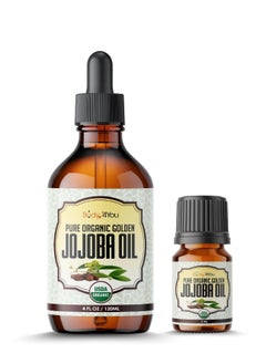 BodyJ4You BodyJ4You USDA Organic Jojoba Oil - 100% Pure Natural Face Body Hair Anti-Aging Oil - Premium Grade Oil Cold-Pressed Hexane-Free - Base Carrier Oil - 4.22 Fl Oz  - Image 1