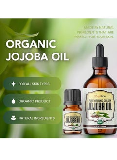 BodyJ4You BodyJ4You USDA Organic Jojoba Oil - 100% Pure Natural Face Body Hair Anti-Aging Oil - Premium Grade Oil Cold-Pressed Hexane-Free - Base Carrier Oil - 4.22 Fl Oz  - Image 2