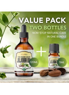 BodyJ4You BodyJ4You USDA Organic Jojoba Oil - 100% Pure Natural Face Body Hair Anti-Aging Oil - Premium Grade Oil Cold-Pressed Hexane-Free - Base Carrier Oil - 4.22 Fl Oz  - Image 4