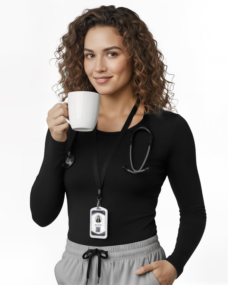 NY Threads Womens Under Scrub Slim Fit Long Sleeve T-Shirt Underscrub Comfort Tee, Small, Black - Image 4