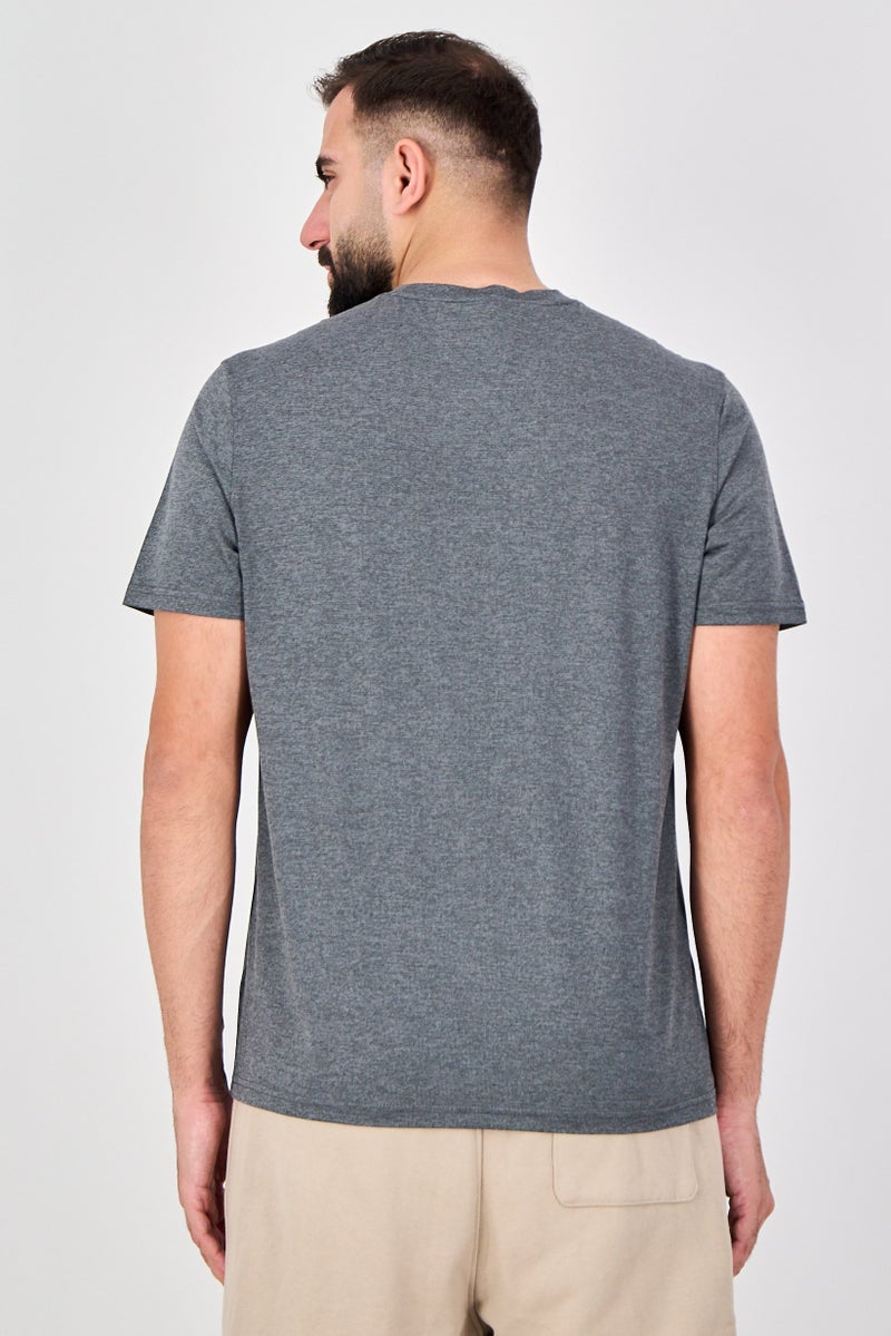 MOTION Men Sportswear Fit Short Sleeve Training Core T-Shirt, Charcoal - Image 3