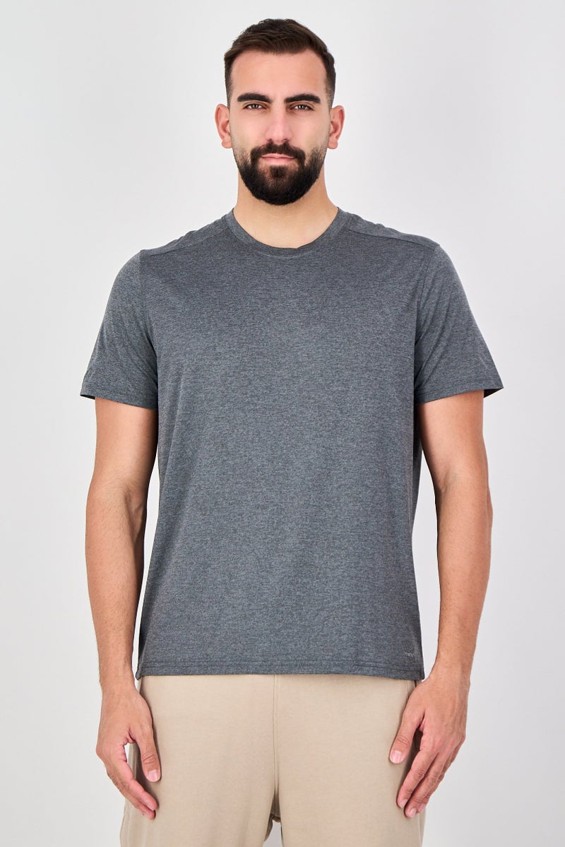 MOTION Men Sportswear Fit Short Sleeve Training Core T-Shirt, Charcoal - Image 1