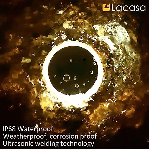 Lacasa Solar Deck Lights, 4 Pack 30LM Outdoor Solar Powered Step Lights, LED Dock Lights Warm White 2700K Light up All Night IP68 Waterproof Auto ON/Off for Garden Stairs Driveway Pathway Lighting - Image 3