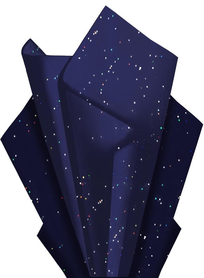 Ueerdand Blue Glitter Tissue Paper for Gift Bags 36 Sheets 14x20 Inch - Recyclable Wrapping Paper for Weddings, Birthdays, Party & Festival Decorations DIY Craft Supplies - Image 1