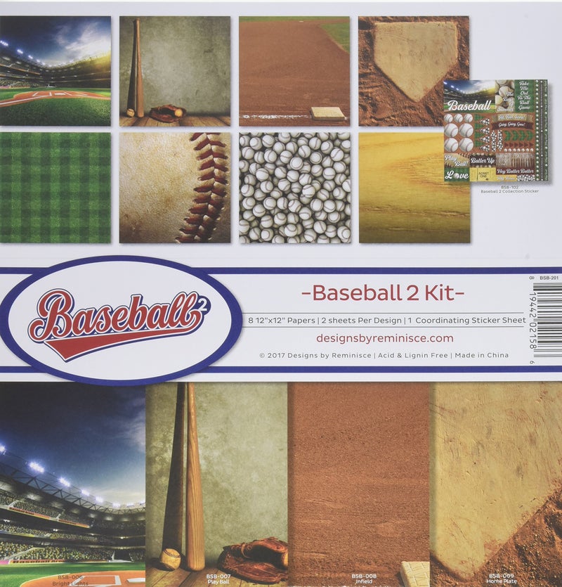 Reminisce BSB201 Baseball 2 Collection Scrapbook Kit 12x12 inches - Image 3