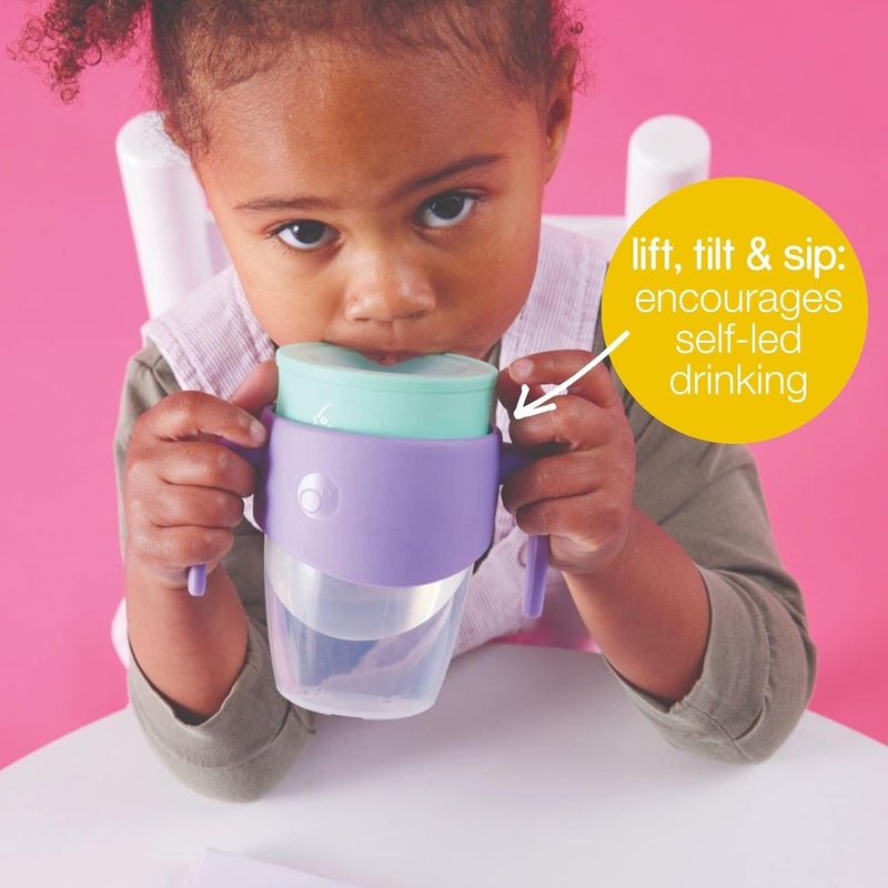 b.box 360 Cup - Toddler Sippy Cup with Silicone Drinking Rim, Spill Proof Locking Mechanism, 250ml (Lilac Pop) - Image 5