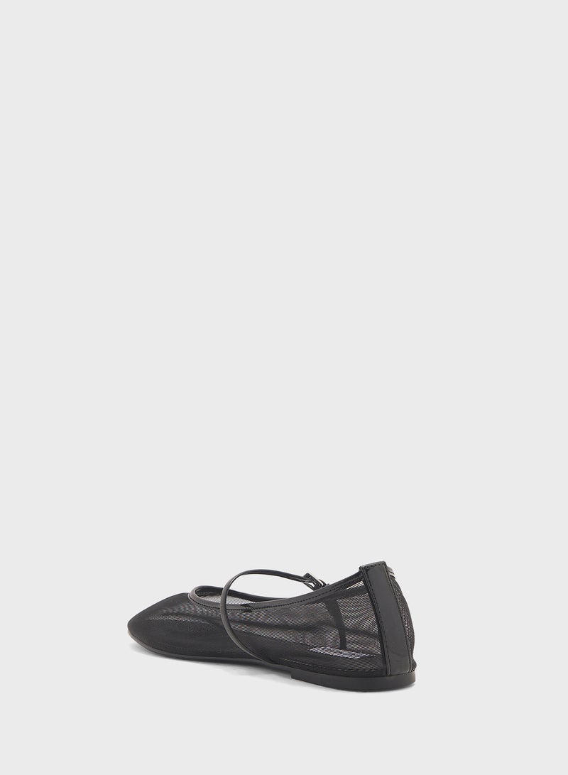 STEVE MADDEN Mash Buckle Strap Closed Toe Ballerinas  - Image 3