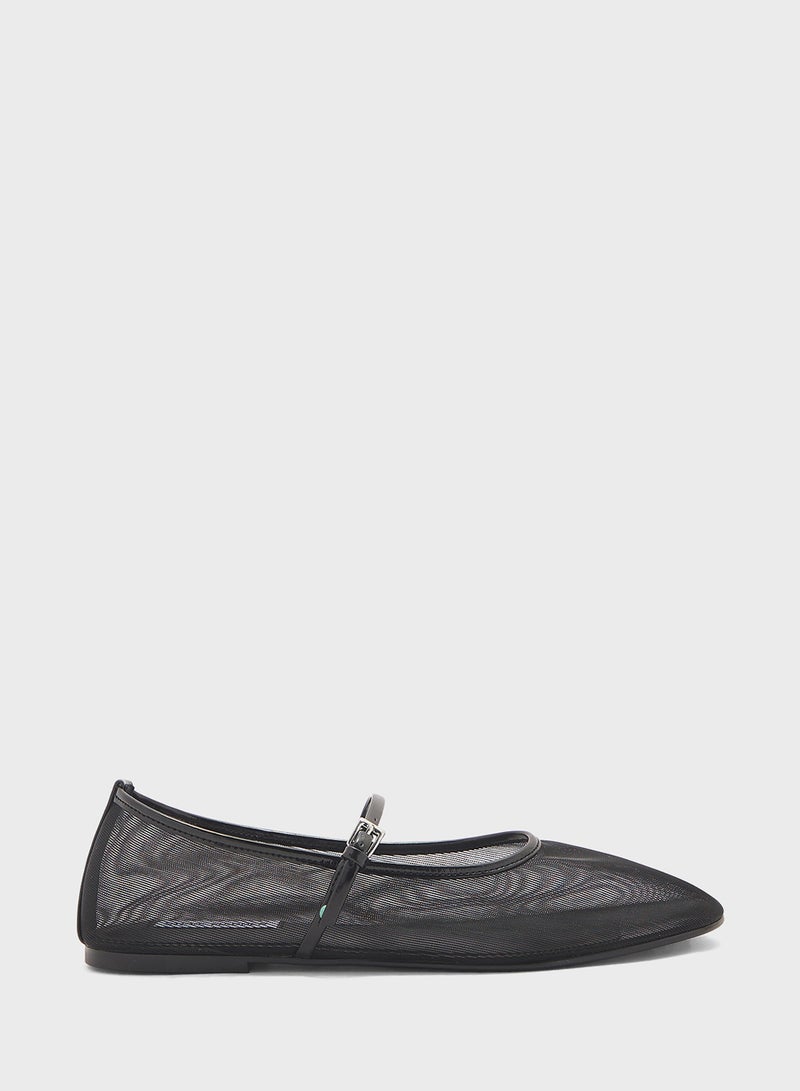 STEVE MADDEN Mash Buckle Strap Closed Toe Ballerinas  - Image 1