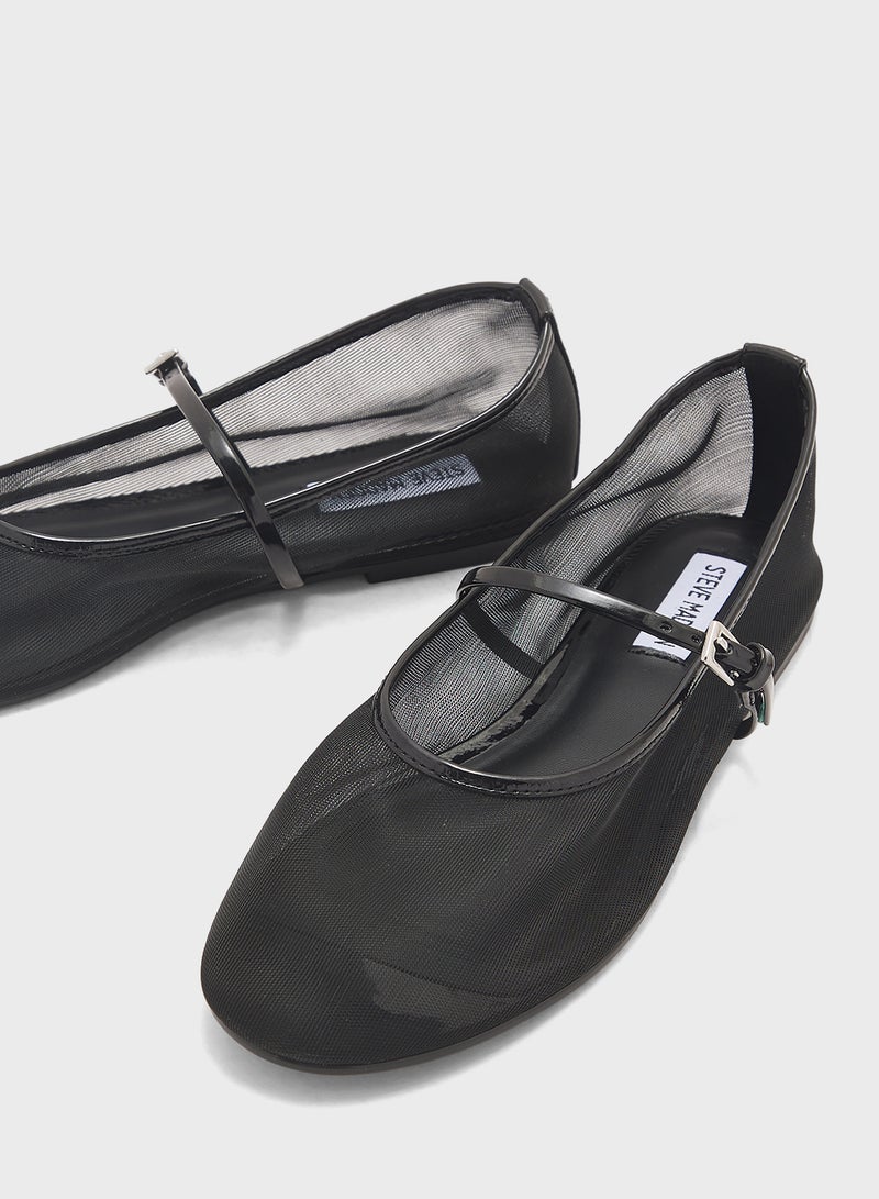 STEVE MADDEN Mash Buckle Strap Closed Toe Ballerinas  - Image 4