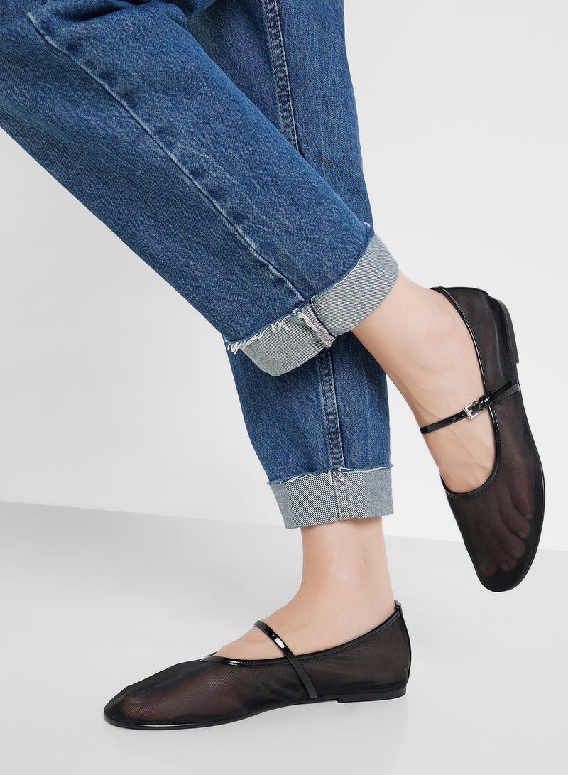 STEVE MADDEN Mash Buckle Strap Closed Toe Ballerinas  - Image 5