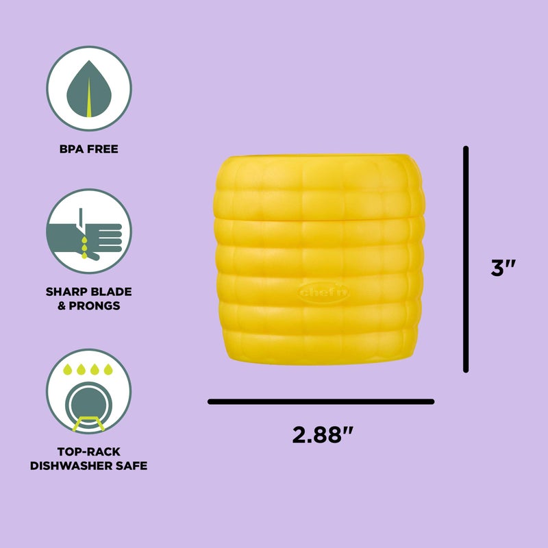Chef'n Chefâ€™n Cob Plus Corn Stripper and Peeler for Corn on the Cob, Built-In Safety Pusher - Image 2