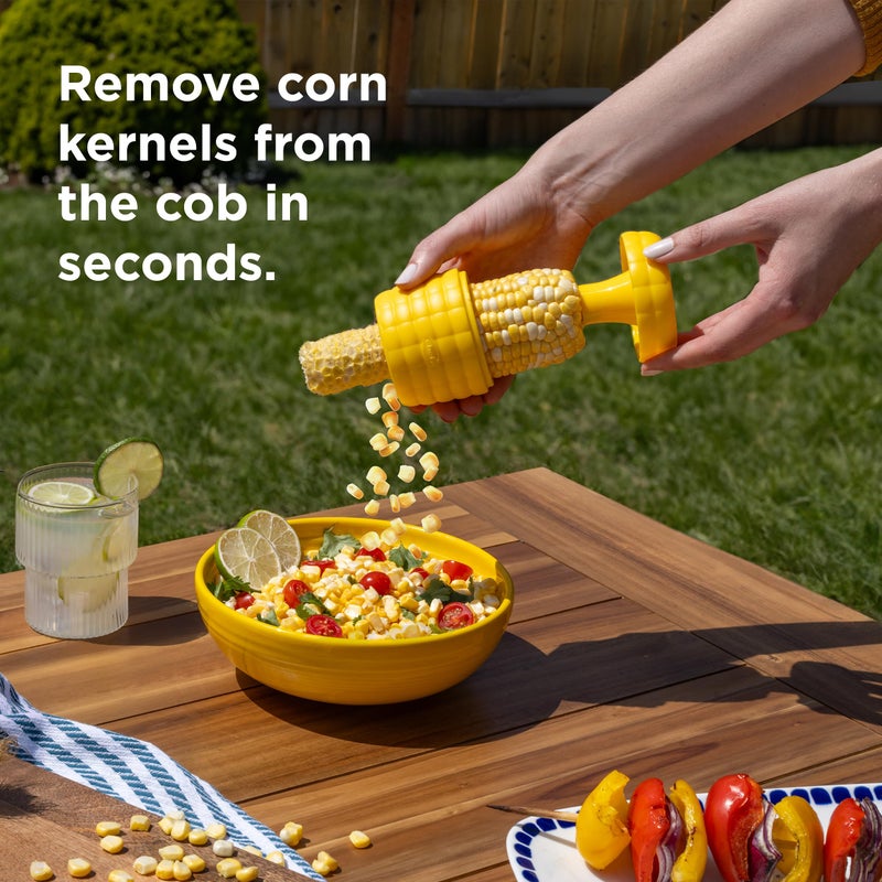 Chef'n Chefâ€™n Cob Plus Corn Stripper and Peeler for Corn on the Cob, Built-In Safety Pusher - Image 4