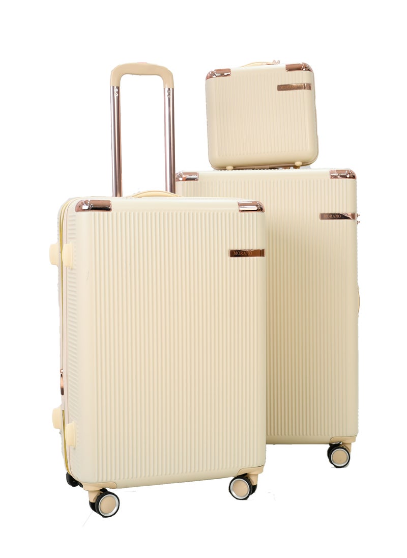 MORANO 5-Piece Luggage Trolley Bag Set Beige  - Image 2