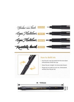 Y&D Calligraphy Pen Refill Brush for Lettering, 4 Size Black Marker Set Beginners Writing, Signature, Illustration, Design and Drawing  - Image 3