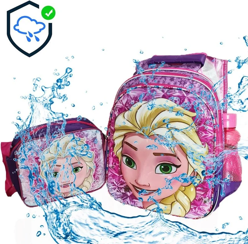 ماشو تريند Purple Frozen Elsa Backpack + Nutrition - Elsa Primary School Bag Frozen Girls School Bag