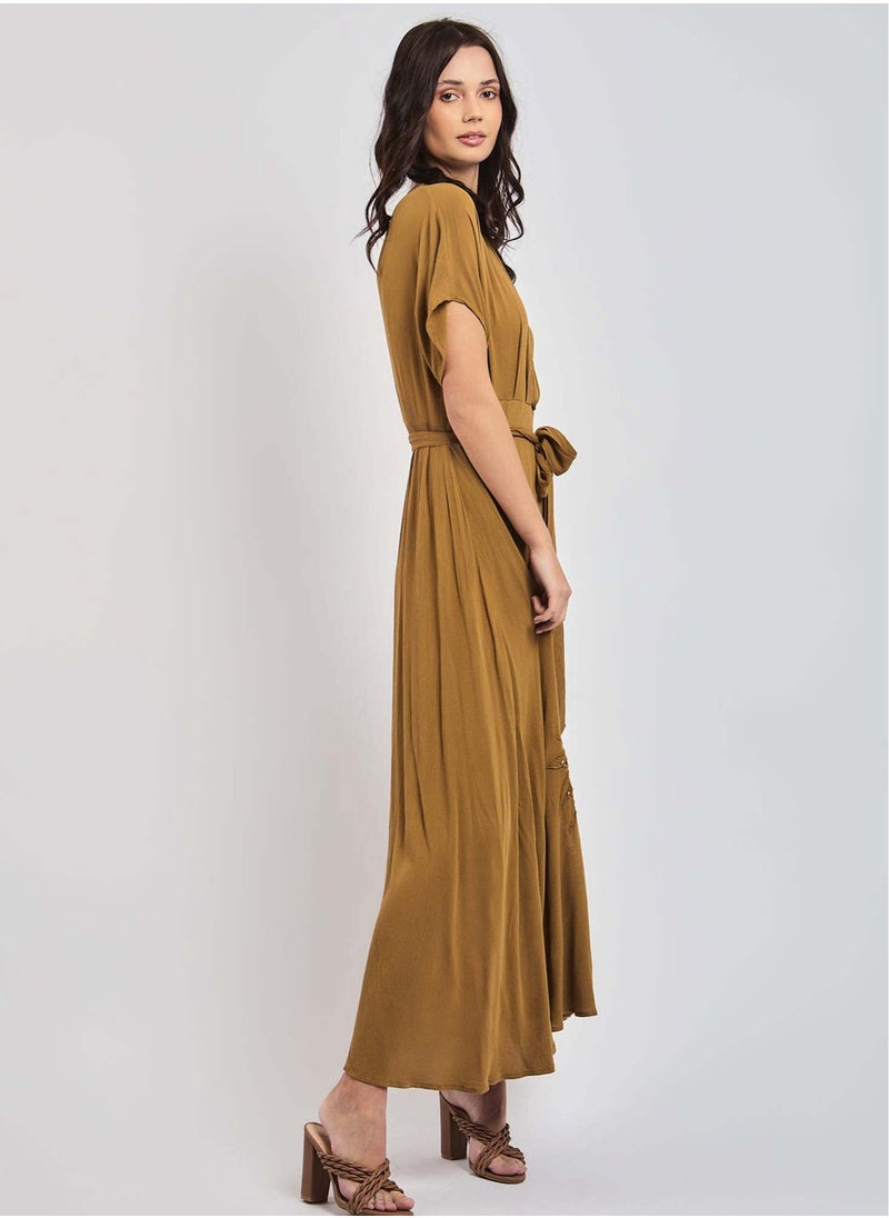DALYDRESS - Fancy Cap Sleeves Dress With Embroidery - Image 1