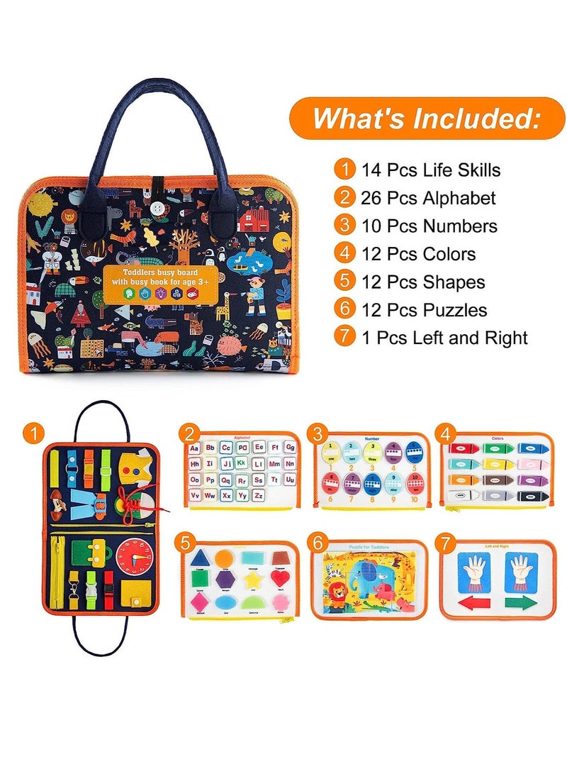 GUDOO Busy Board for Toddlers Montessori Toy Activity Sensory Board Preschool Educational Learning Toys Quiet Book Educational Toys for Basic Dress Motor Skills for Boys Girls Kids - Image 3