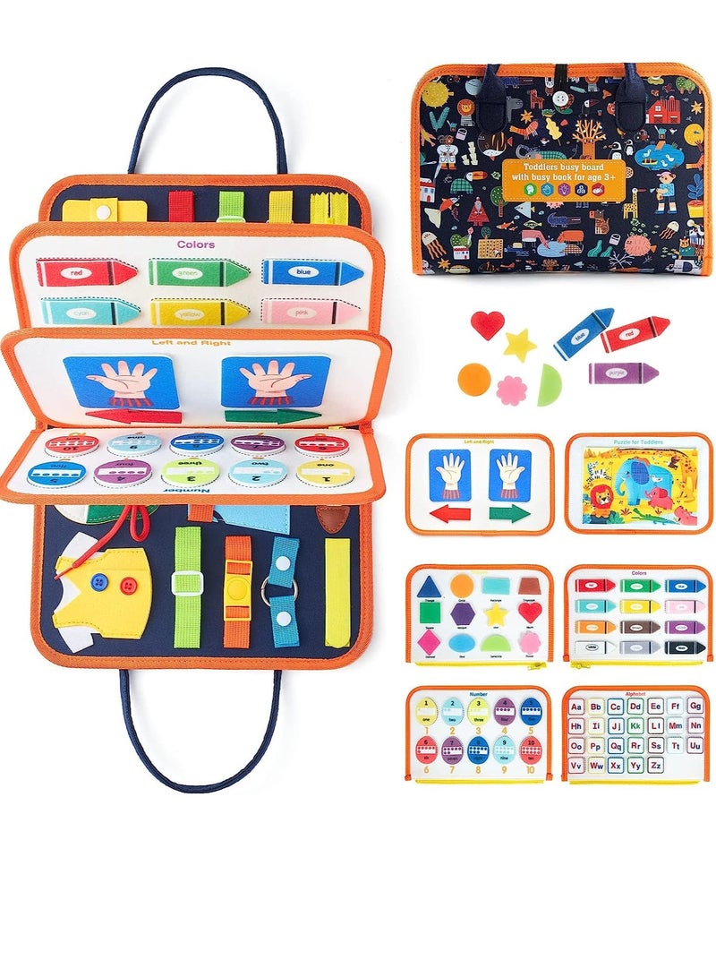 GUDOO Busy Board for Toddlers Montessori Toy Activity Sensory Board Preschool Educational Learning Toys Quiet Book Educational Toys for Basic Dress Motor Skills for Boys Girls Kids - Image 1
