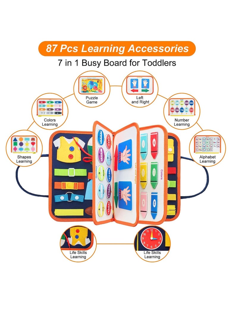 GUDOO Busy Board for Toddlers Montessori Toy Activity Sensory Board Preschool Educational Learning Toys Quiet Book Educational Toys for Basic Dress Motor Skills for Boys Girls Kids - Image 2