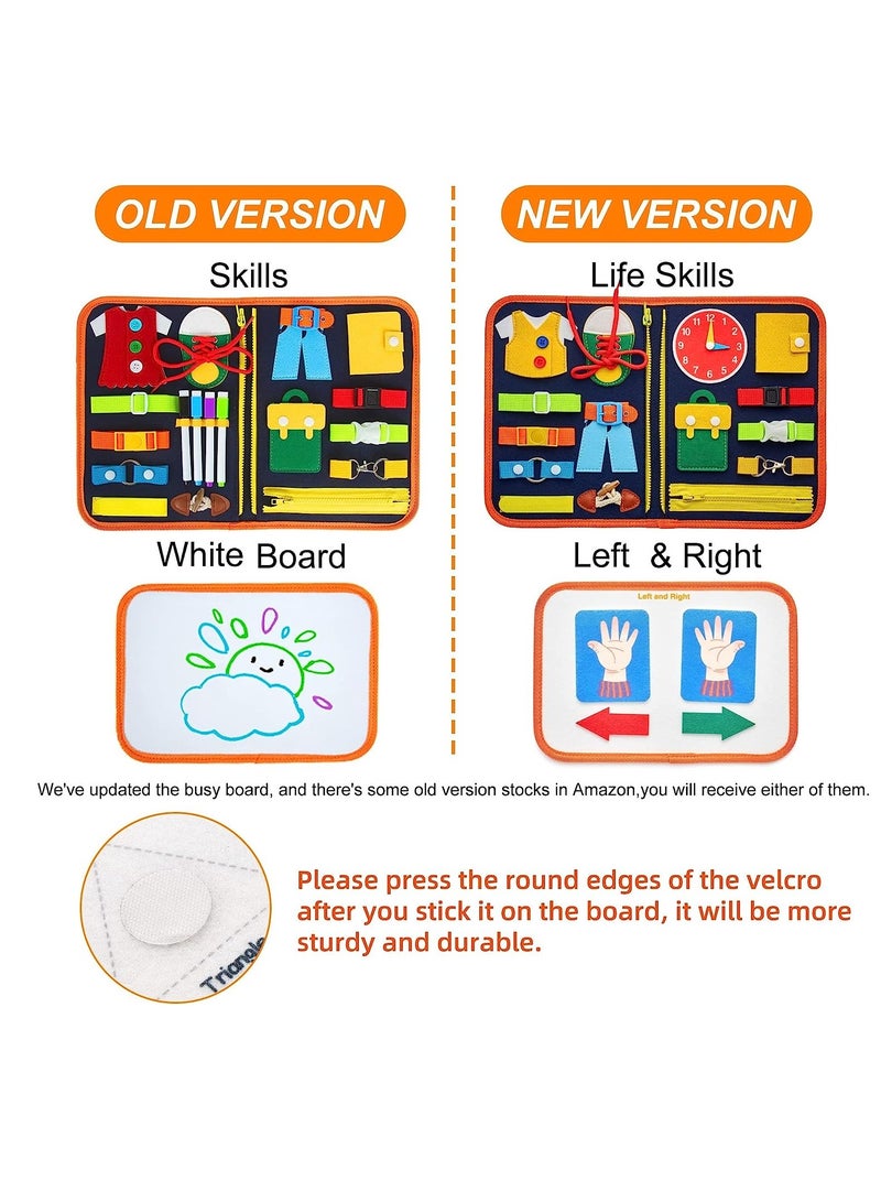 GUDOO Busy Board for Toddlers Montessori Toy Activity Sensory Board Preschool Educational Learning Toys Quiet Book Educational Toys for Basic Dress Motor Skills for Boys Girls Kids - Image 5