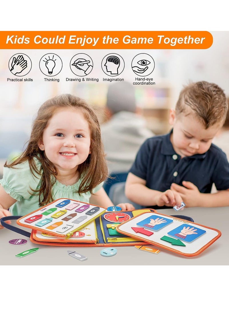 GUDOO Busy Board for Toddlers Montessori Toy Activity Sensory Board Preschool Educational Learning Toys Quiet Book Educational Toys for Basic Dress Motor Skills for Boys Girls Kids - Image 4
