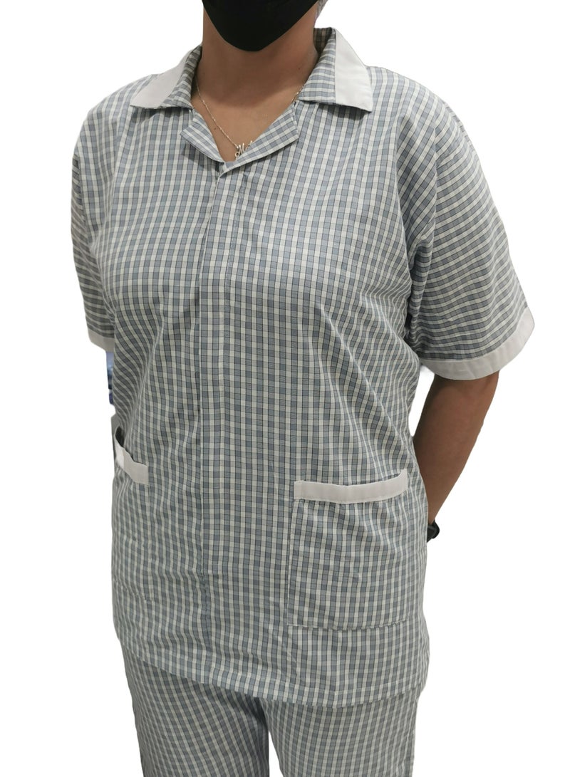 Rannah's Uniform Women's Housekeeper Uniform, Blue Housemaid Large Checkers Uniform Design, Summer Fabric, Light Fabric  - Image 2