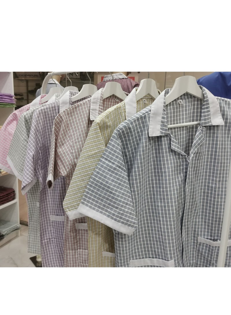 Rannah's Uniform Women's Housekeeper Uniform, Blue Housemaid Large Checkers Uniform Design, Summer Fabric, Light Fabric  - Image 4