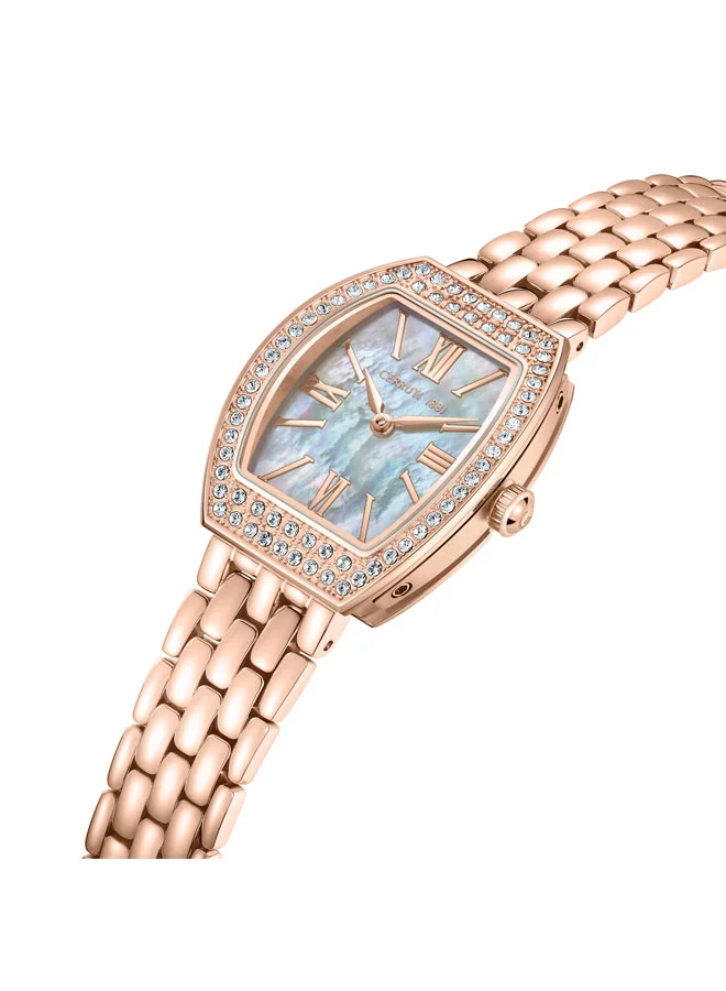 شيروتي 1881 Cerruti 1881 Ladies Yellow Gold Plated White Mother of Pearl Dial Watch