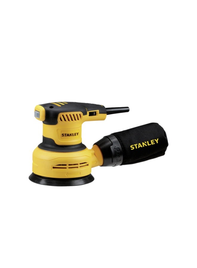 ستانلي، آلة صنفرة عشوائية بقدرة ٣٠٠ واط، باللونين الأصفر والأسود، مقاس ١٢٥ مم، موديل SS30-B5 - Image 1