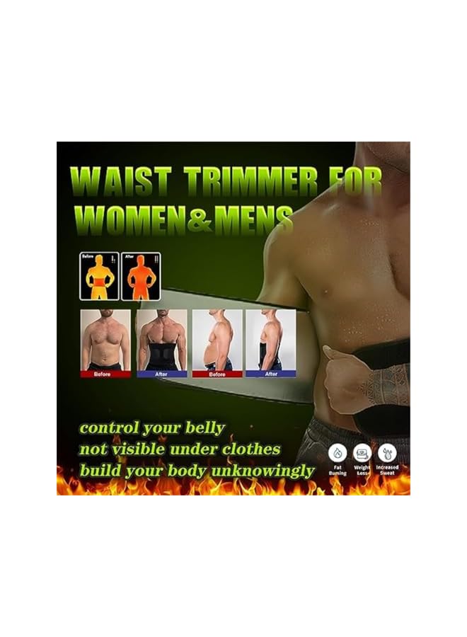 S-TOP Waist Trainer for Women and Men Waist Trimmer Belt with Phone Bag and Sweat Band Sauna Suit Sweat Workout Belly Band Stomach Shaper for Enhanced Sweating Reduce Belly Fat Waistline Size M - Image 2