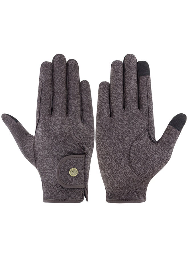 رويال رايدرز ROYAL RIDERS® 3945 Sero-Grip JP قفازات ركوب الخيل الفاخرة بنسيج سيرينو الياباني للرجال والنساء - #10063945 (بني) - Image 1
