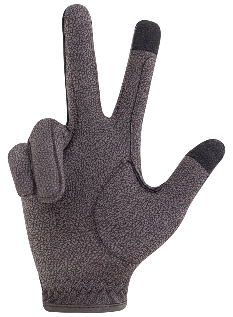 رويال رايدرز ROYAL RIDERS® 3945 Sero-Grip JP قفازات ركوب الخيل الفاخرة بنسيج سيرينو الياباني للرجال والنساء - #10063945 (بني) - Image 5