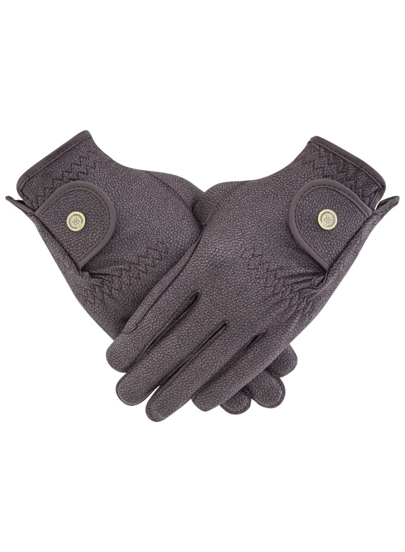 رويال رايدرز ROYAL RIDERS® 3945 Sero-Grip JP قفازات ركوب الخيل الفاخرة بنسيج سيرينو الياباني للرجال والنساء - #10063945 (بني) - Image 3