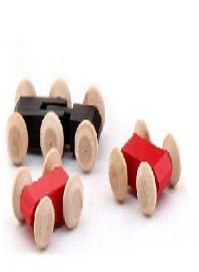 CrazyCrafts Wood Slippery Car-Wooden Mini Car Speed Racing Toy Zig-Zag Drop Game 8 Slant Permanent Fixed Tracks, Pack of 1, Multi color - Image 4
