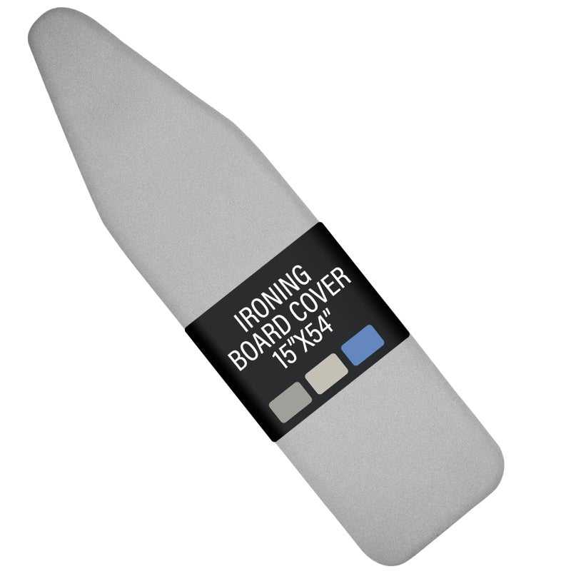 Iwtmm Ironing Board Cover and Pad with Silicone Coating, Thick Scorch-Resistant Padding, Heavy Duty for Home & Professional Use, Fits 15 x 54 Inches Boards, Secure Hook & Loop Fastener (Gray) - Image 1