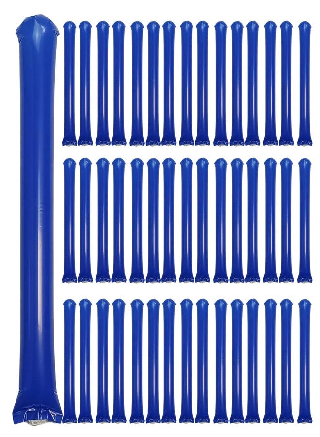 ROSEBB 48pcs Round Head Boom Sticks Thunder Sticks Cheering Sticks Team Spirit Plastic Cheerleading Spirit Stick Clapper Inflatable Noise Maker Sports Supply (Blue) - Image 1