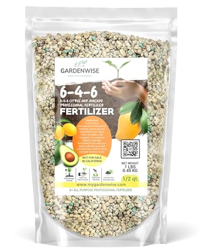 Gardenwise 6-4-6 Avocado, Mango Citrus Tree Professional Fertilizer, Plant Food Outdoor/Indoor Gardening; Quick-Release Nitrogen Fertilizer; Orange, Lime, Avocado and Lemon Tree Fertilizer (1/2 QUART) - Image 1