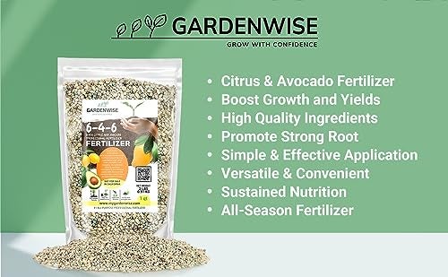 Gardenwise 6-4-6 Avocado, Mango Citrus Tree Professional Fertilizer, Plant Food Outdoor/Indoor Gardening; Quick-Release Nitrogen Fertilizer; Orange, Lime, Avocado and Lemon Tree Fertilizer (1/2 QUART) - Image 3