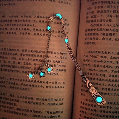 Mshion Luminous Bookmark, Retro Glow in The Dark Reading Bookmarks for Women Men Lovers,Book Markers with Pendant Holiday Gifts - Image 4