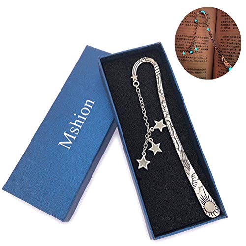 Mshion Luminous Bookmark, Retro Glow in The Dark Reading Bookmarks for Women Men Lovers,Book Markers with Pendant Holiday Gifts - Image 5