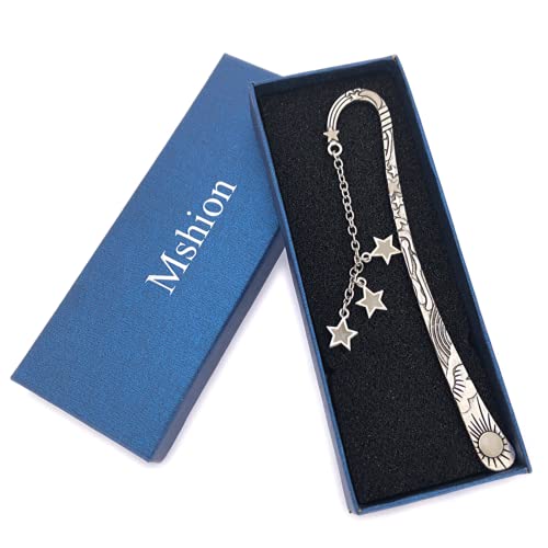 Mshion Luminous Bookmark, Retro Glow in The Dark Reading Bookmarks for Women Men Lovers,Book Markers with Pendant Holiday Gifts - Image 1